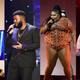 Lil Nas X, left, performs during the 62nd Annual GRAMMY Awards; Khalid performs at the Pre-GRAMMY Gala and GRAMMY Salute to Industry Icons Honoring Sean “Diddy” Combs; Lizzo performs at The BRIT Awards 2020; Kanye West performs at Adidas Creates.